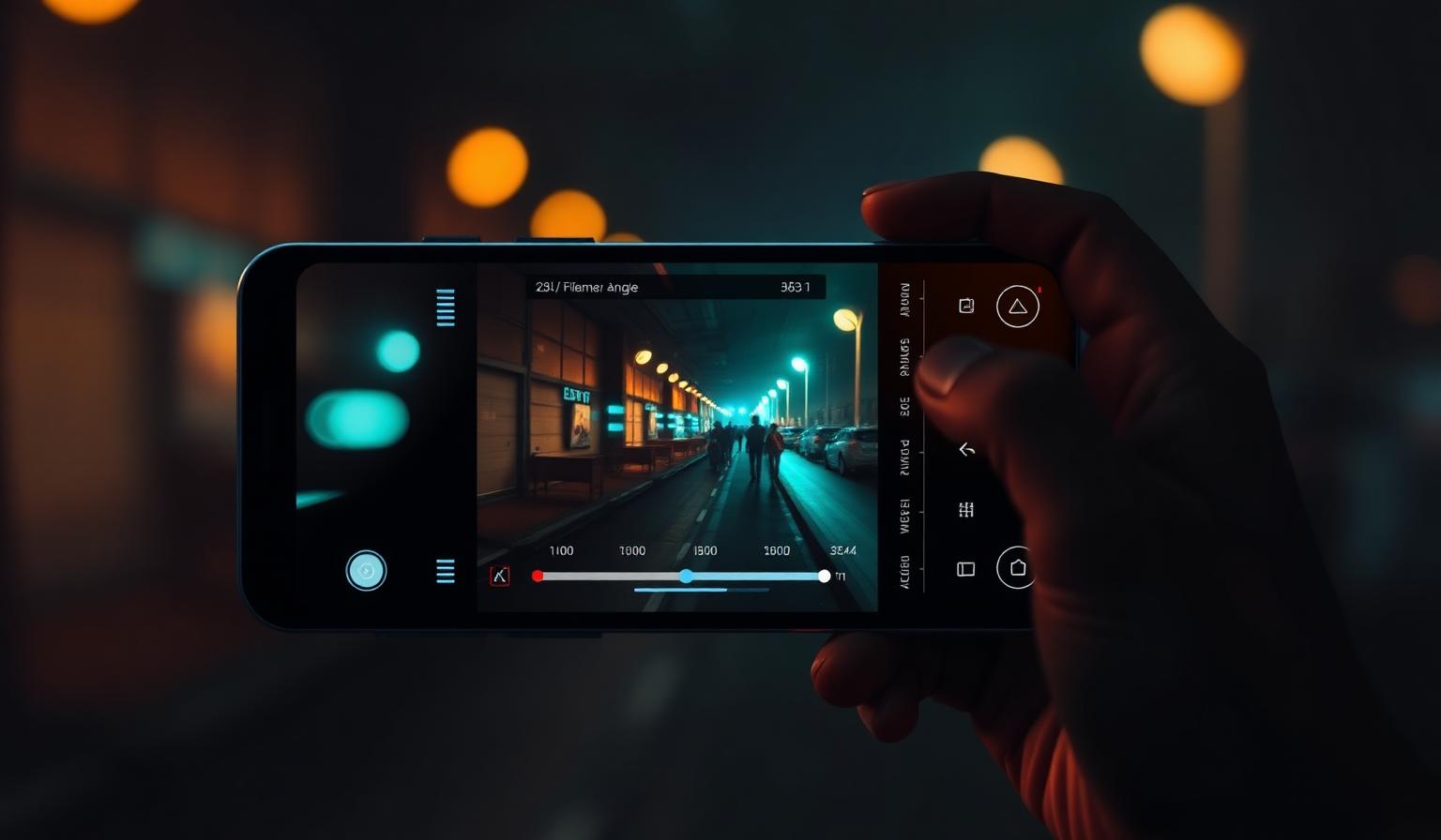 Blackmagic Camera APK running on an Android phone with cinema controls